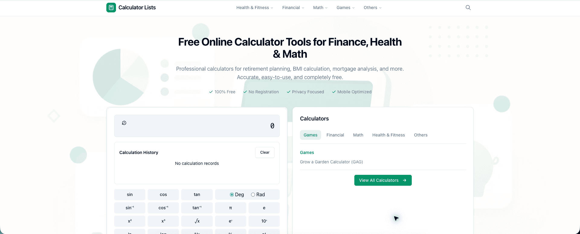 Calculator Lists screenshot 1
